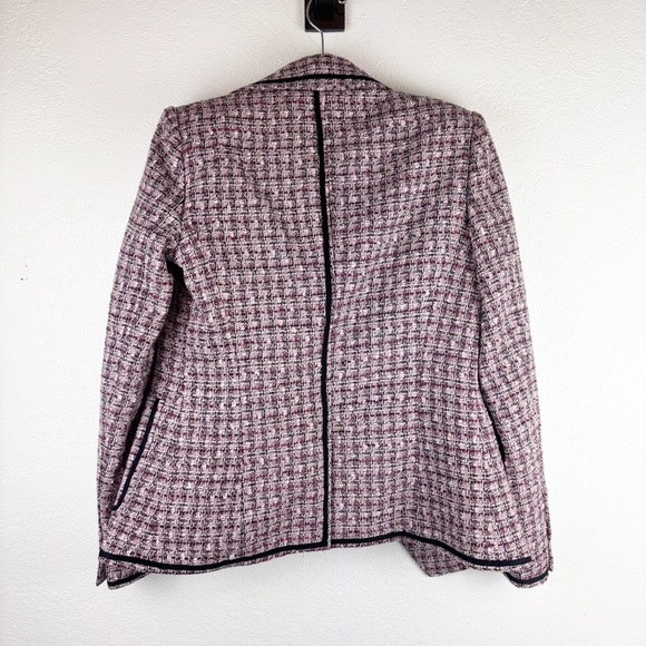 Veronica Beard Theron Tweed Double Breasted Jacket Size 2 Purple Black - Picture 6 of 6